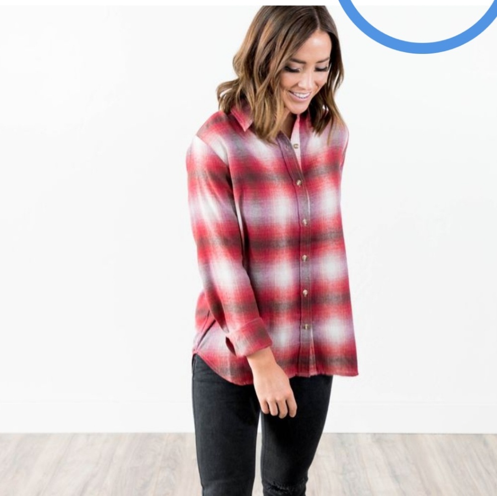 Nwt Shop Stevie Hender Kendra Plaid Button Up